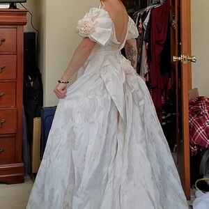 Blush wedding dress.